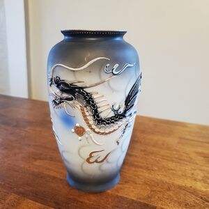 Vintage Japanese Moriage Dragon Vase Mid Century